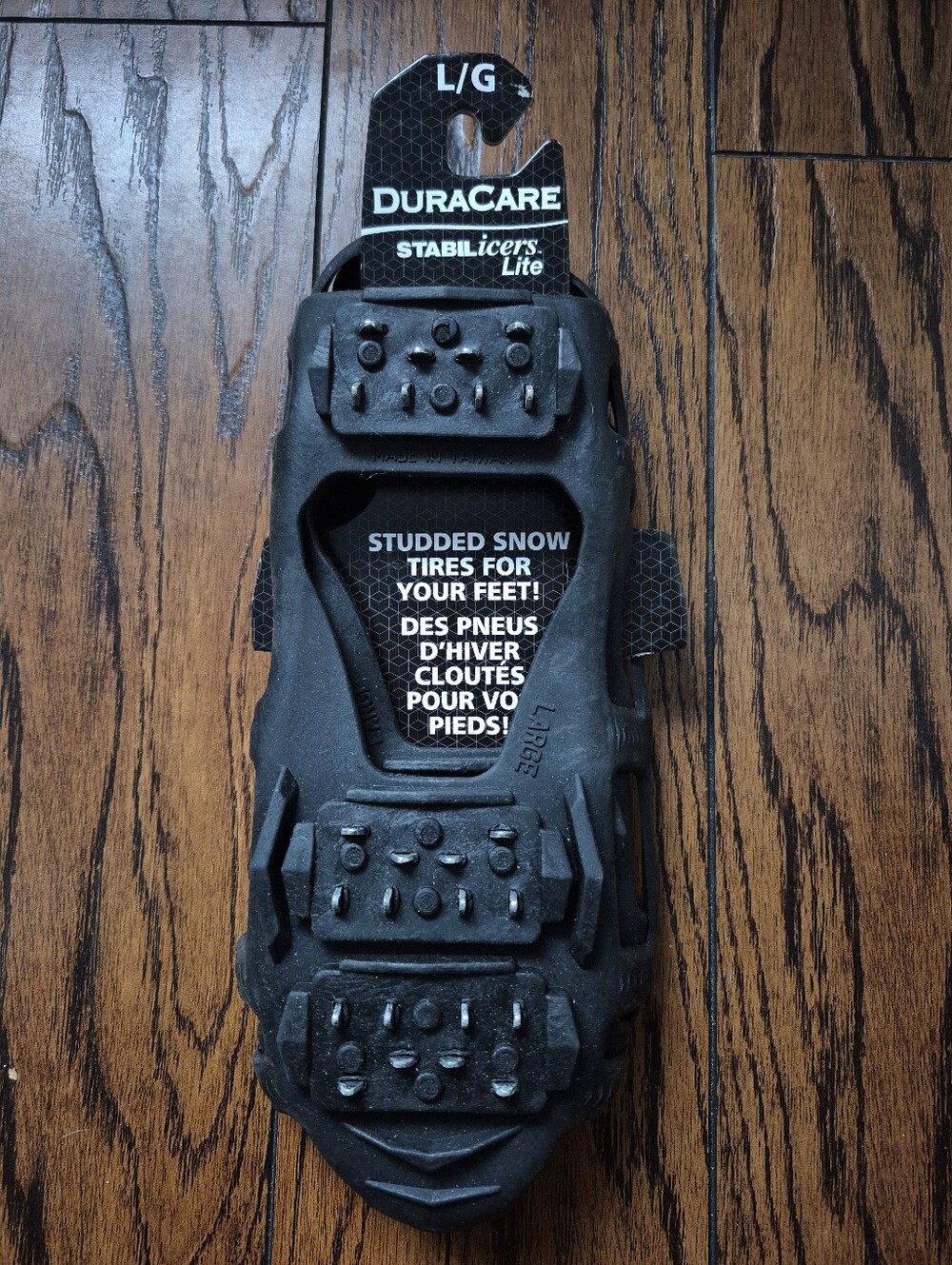 Shoe Grips for Ice Large - Duracare Stabilicers Lite - Black - 10.5, 11, 12, 13